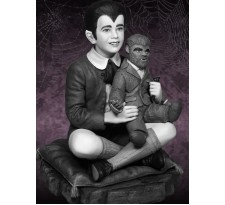 The Munsters Eddie Munster and Television Maquette Black and White version 16 cm